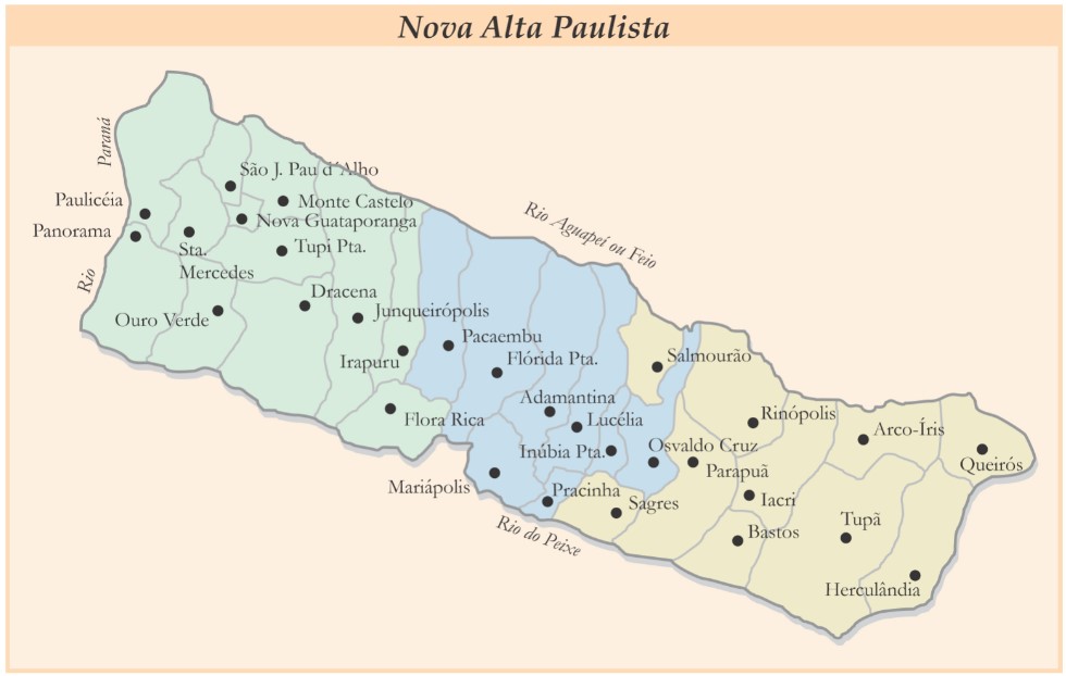Mapa da Nova Alta Paulista